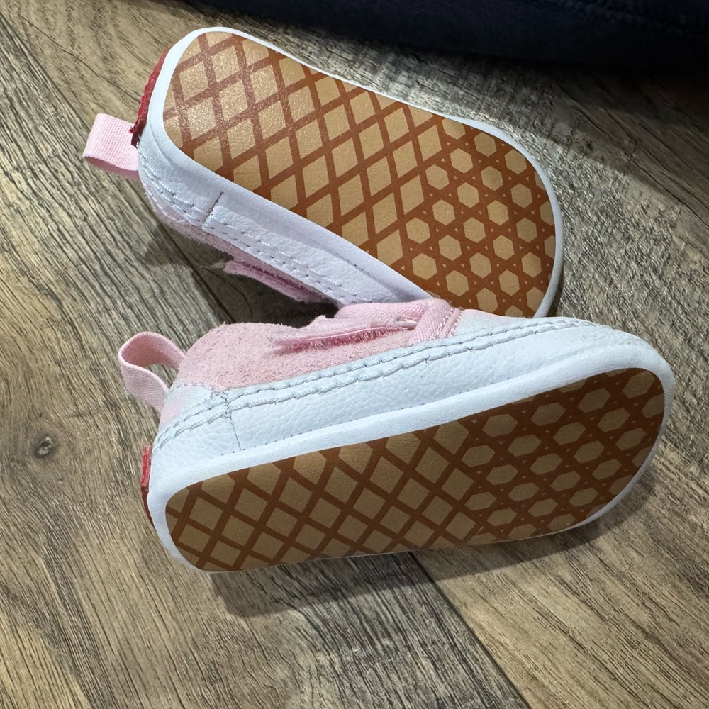 Vans Baby Pink and White Checker Slip-On Shoes - Picture 2 of 2